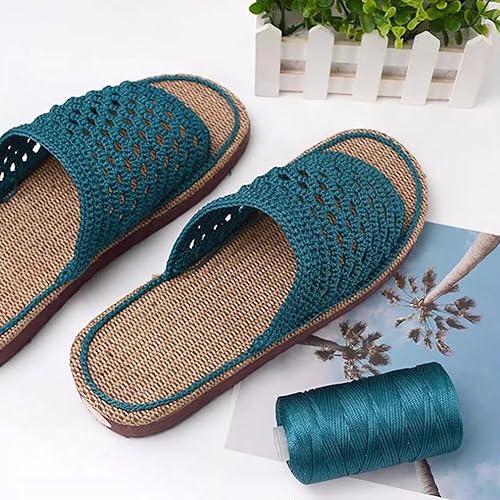 Miniatura 9 de 3 rollos de cuerda de macramé de 0.059 pulgadas, 3.53 ozmadeja de un solo hilo de cáñamo de color hielo, hilo de macramé para tejer, ganchillo,