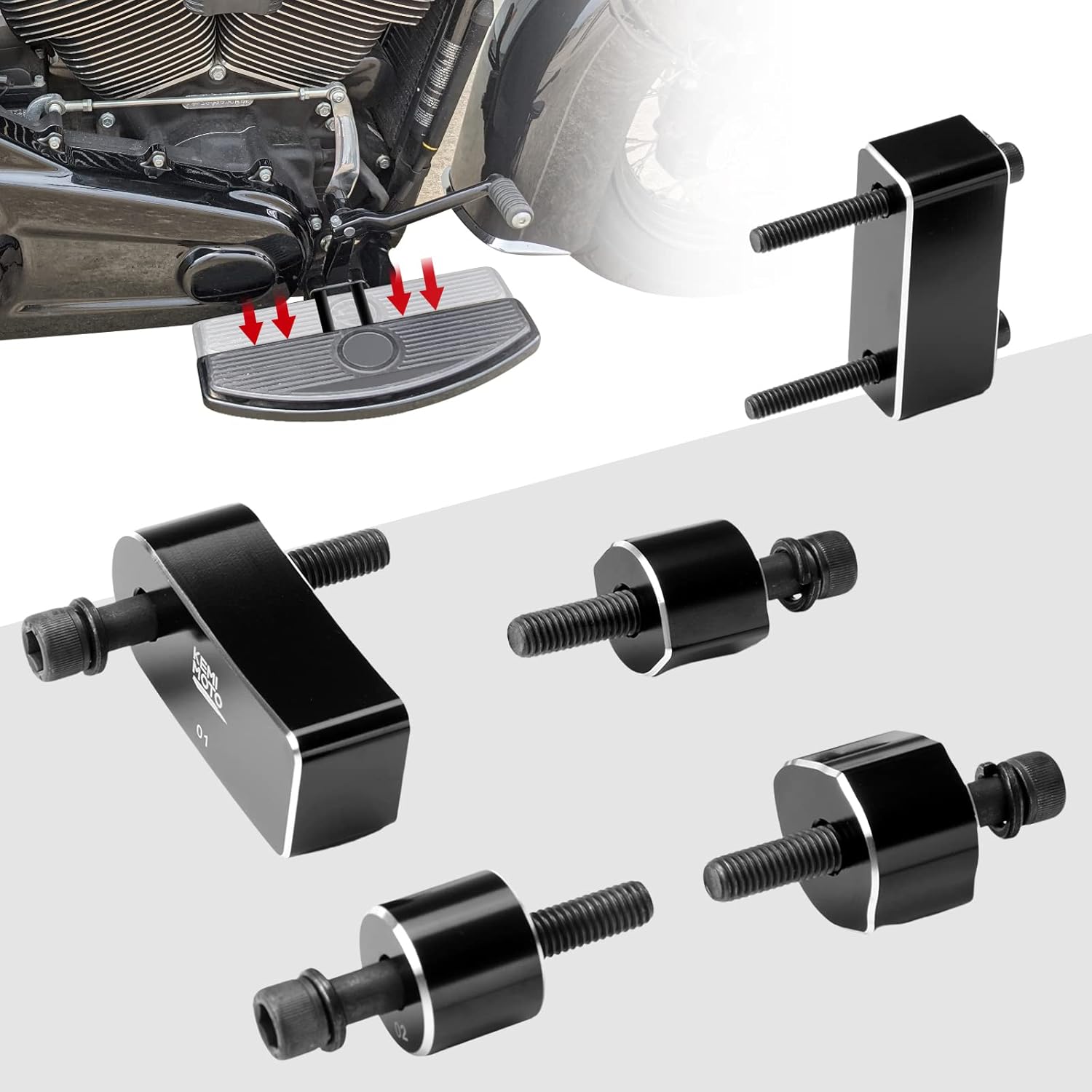 KEMIMOTO Softail FL Floorboard Extensions Rider Floorboard Extenders