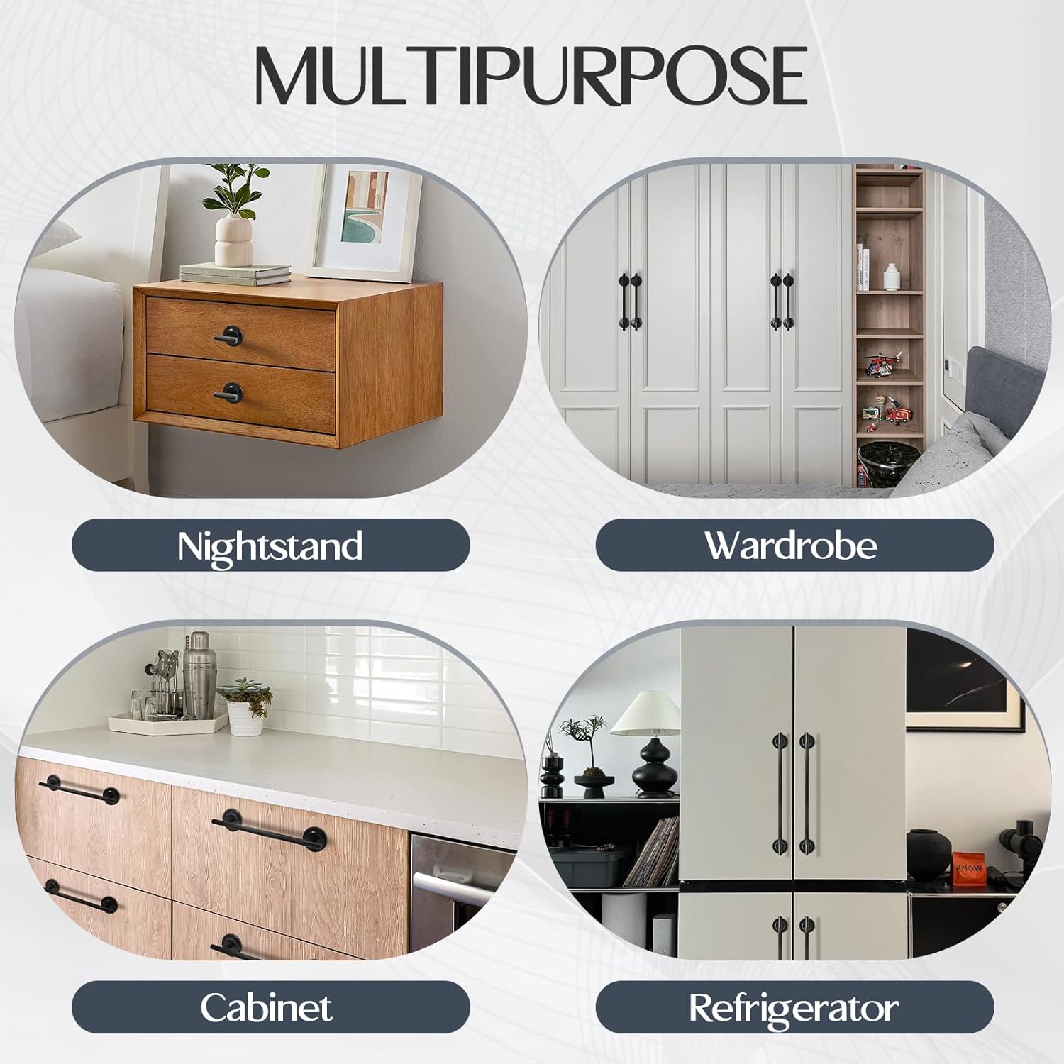 2 Pack Adhesive Knobs Black Stick on Drawer Pulls Peel and Stick Cabinet Handles Screwless Drill Free Hardware Sticky Handle for Sliding Door Wardrobe Dresser Glass Mirror Door