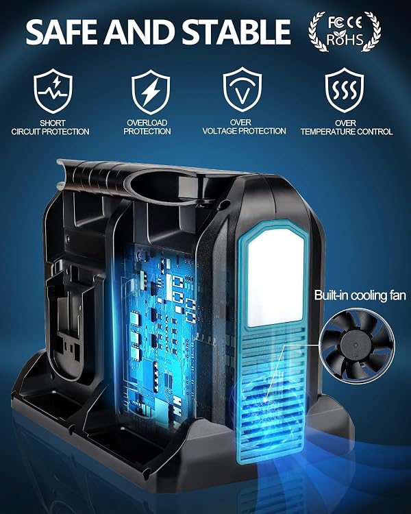 350W Power Inverter for Makita 18V Battery, 4-Ports DC 18V to AC 110-120V Pure Sine Wave Battery Inverter with 3 USB-A Port, 1 USB-C Port,300lm LED Light for Camping Travel Emergency(Tool Only) by Taingwei - Image 5