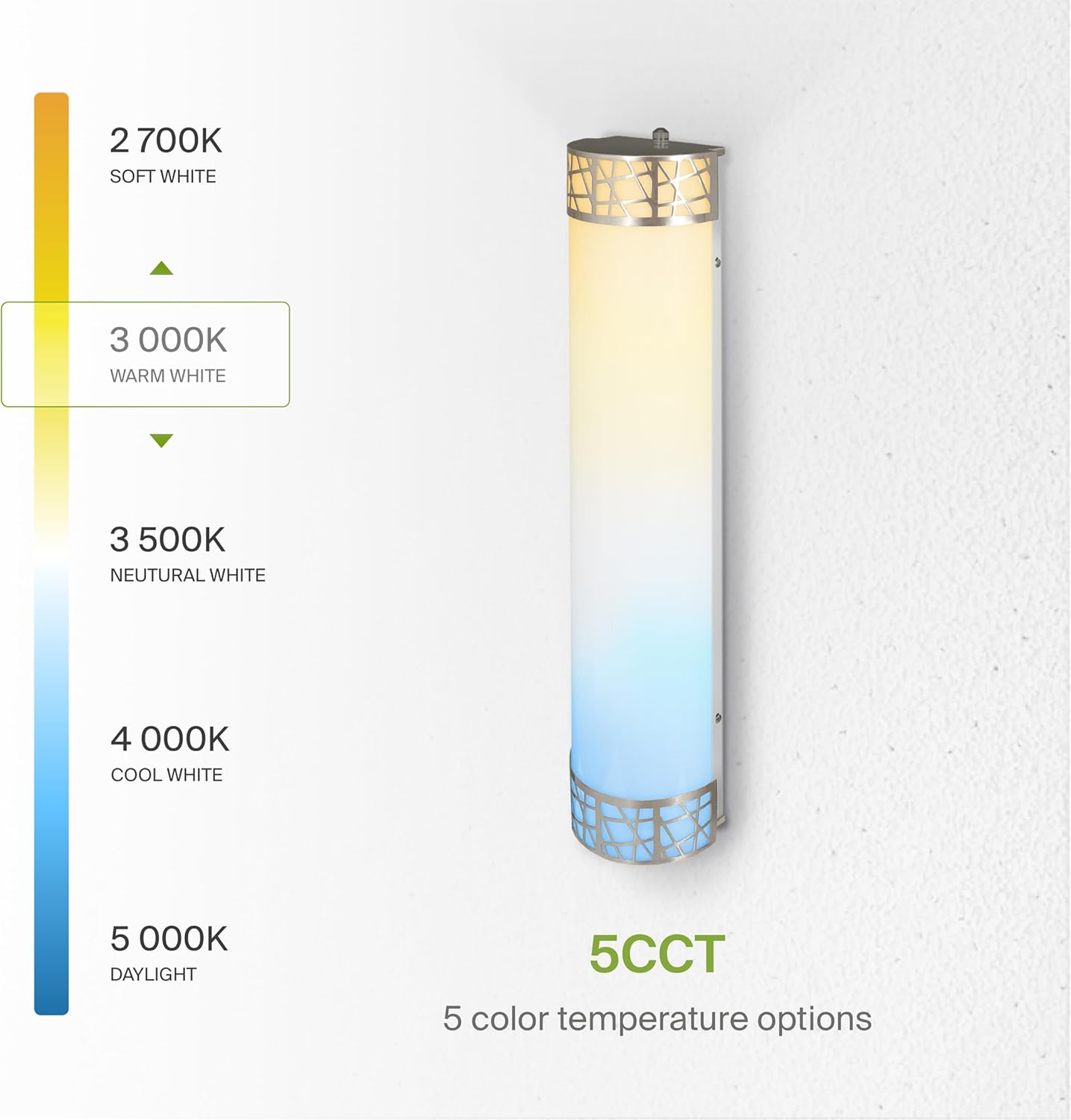 ASD 24 Inch LED Bathroom Vanity Light, 5CCT 2700K-5000K 25W, Dimmable Bathroom Light Fixtures, Modern Vanity Lights for Bathroom Lighting Fixtures Over Mirror, Wall Light Bar, Brushed Nickel, ETL
