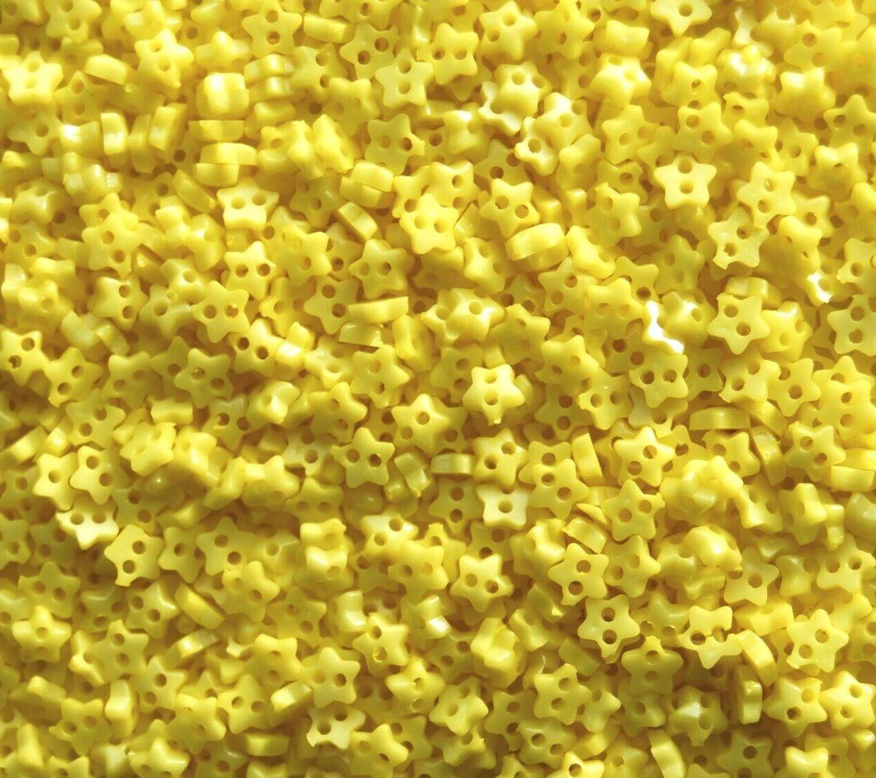 celloexpress 6mm Mini Doll Buttons for Dolls & Soft Toys Clothes - Assorted Colours & Designs (Pack of 1000, 6mm, Stars - Yellow) — image 1