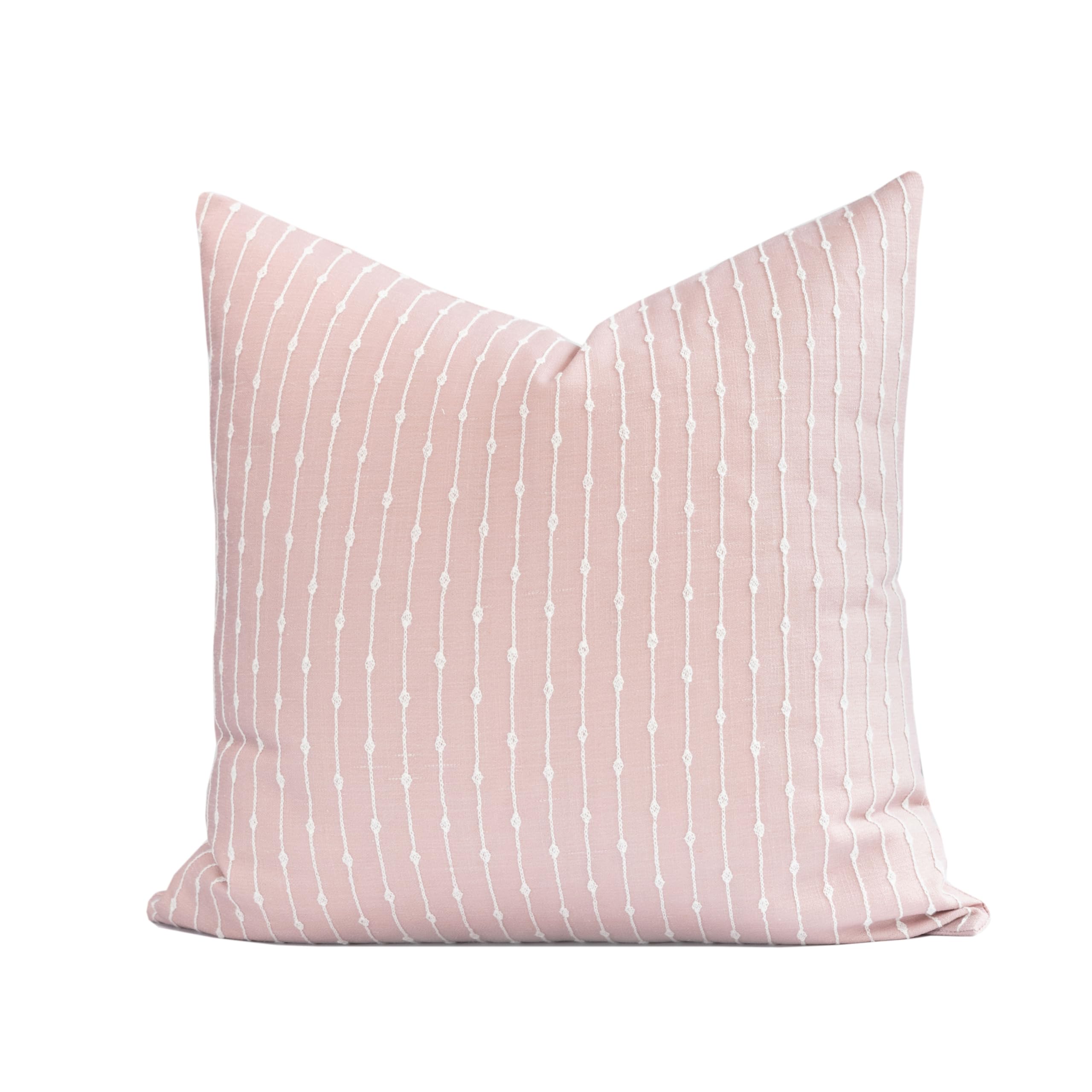 Crumbs Home Modern Farmhouse Fall Linen Indoor Outdoor Throw Pillow Cover Only, 20"x20" Water Repellent for Patio, Backyard, Couch, Dark Rose Neutral