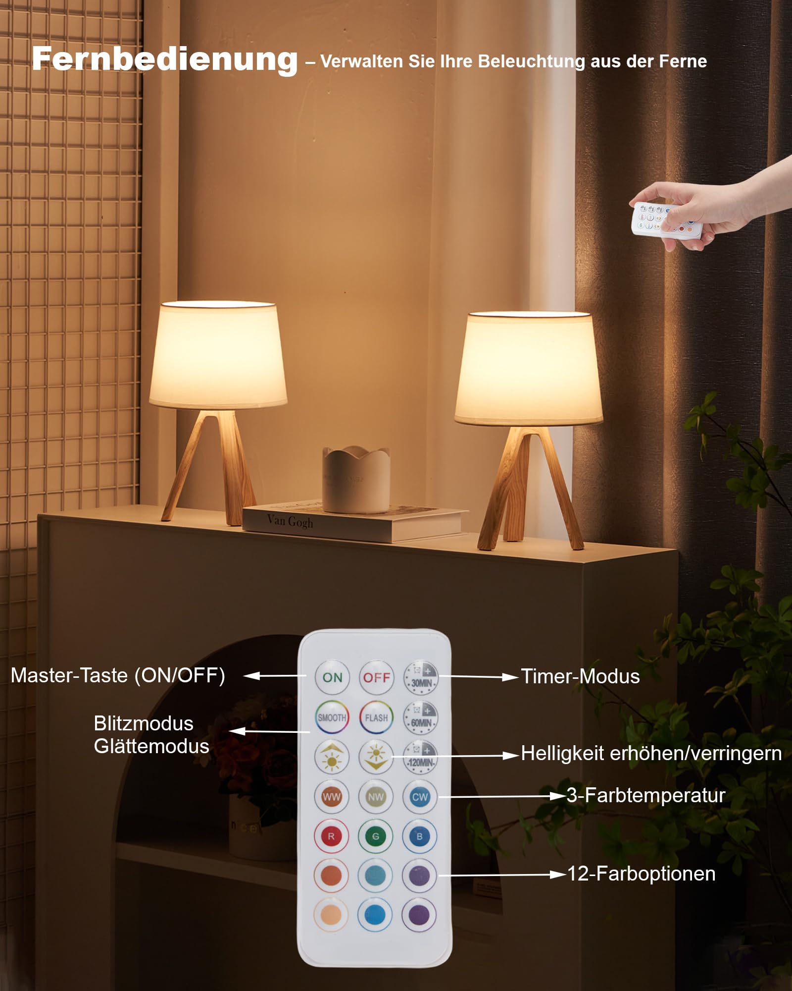 Lampada da tavolo a LED senza fili, piccola batteria ricaricabile