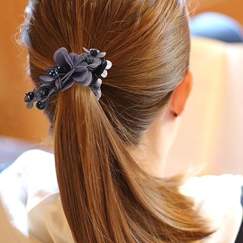 Miniatura 4 de Pinza para el pelo de plátano, pinzas para el pelo de flores, pinzas de mandíbula para el cabello con diamantes de imitación, pinzas para el cabello