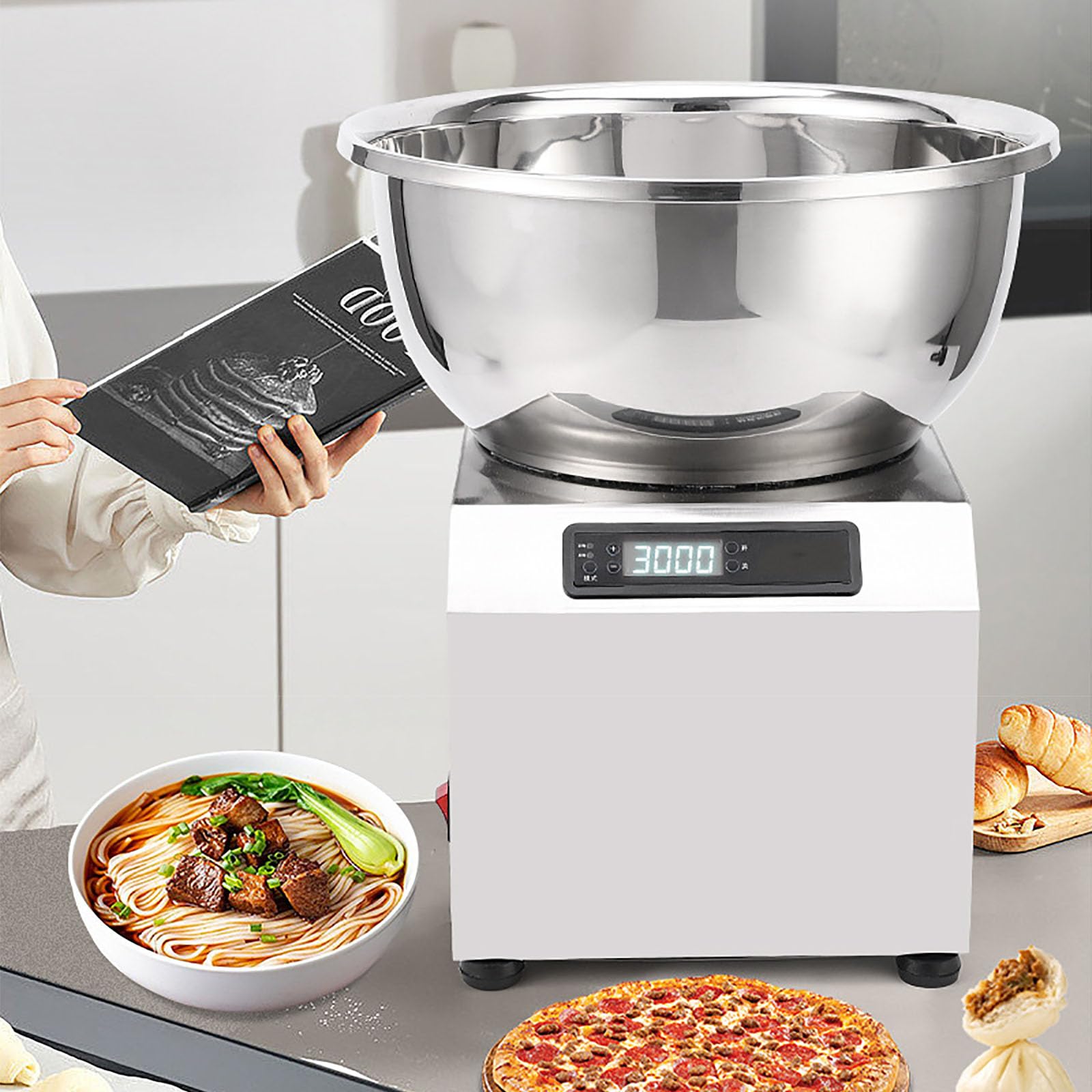 Impastatrice verticale, impastatrice per impieghi gravosi - Macchina impastatrice a spirale con timer, riduce gli sprechi di ingredienti, acciaio inox 304 per pane, gnocchi, panini al vapore
