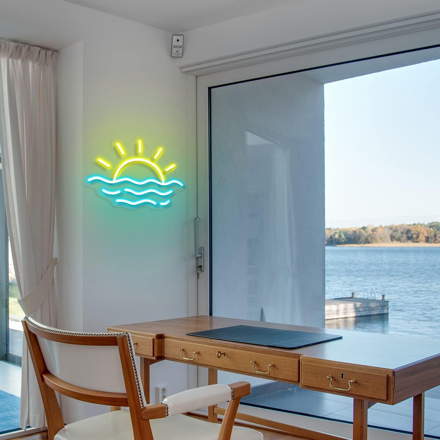 Sunset Sunrise Neon Sign Sun on The Sea Neon LED Light Sign for Wall Decor Wave Neon Light up Sign Beach Home Decor Aesthetic for Teen Girls Bedroom Game Room Decor Ocean Sun Night Light Wedding - Image 5