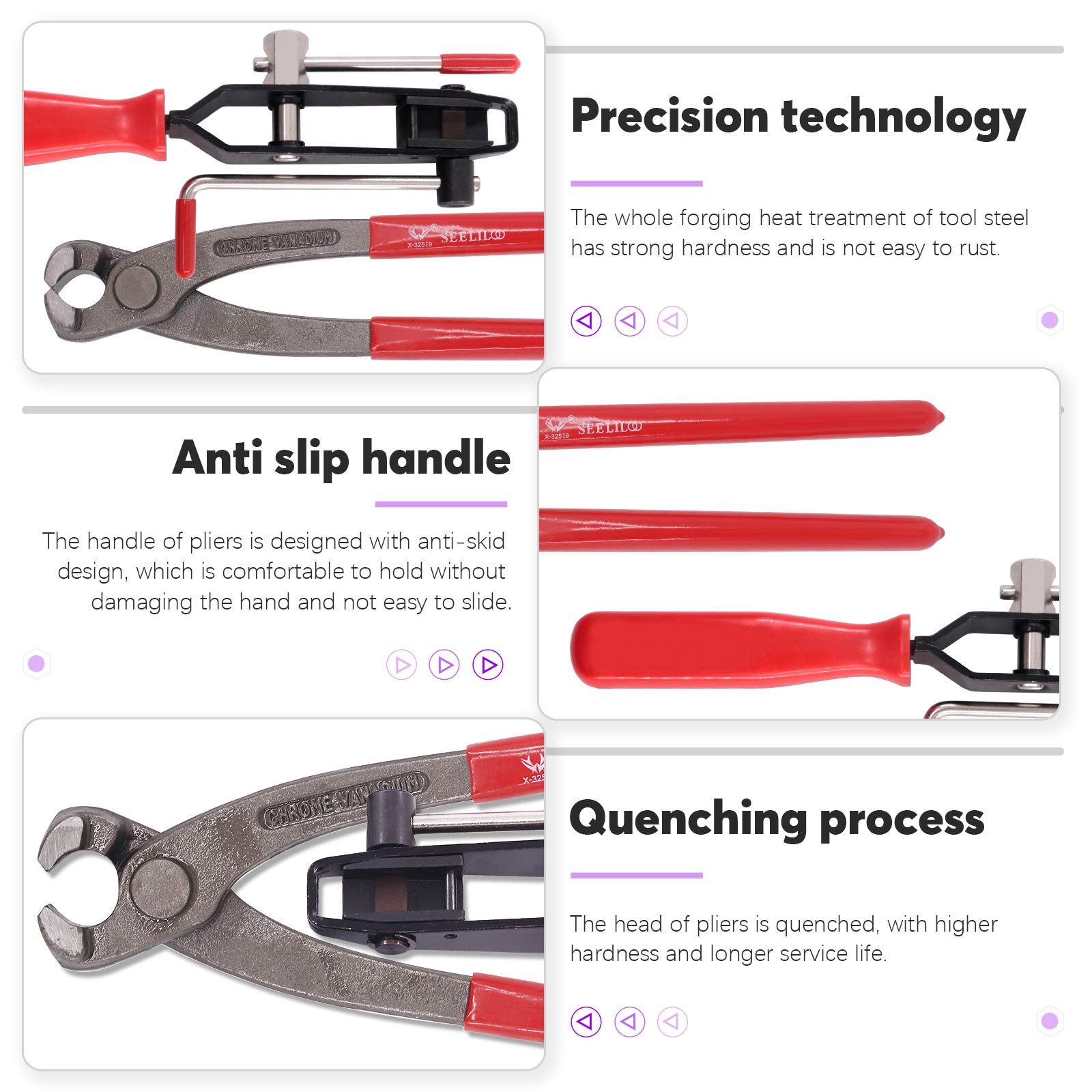 10Pcs CV Joint Boot Clamps Pliers Kit, Car Band Tool Kit, Includes 2pcs - Foto 2