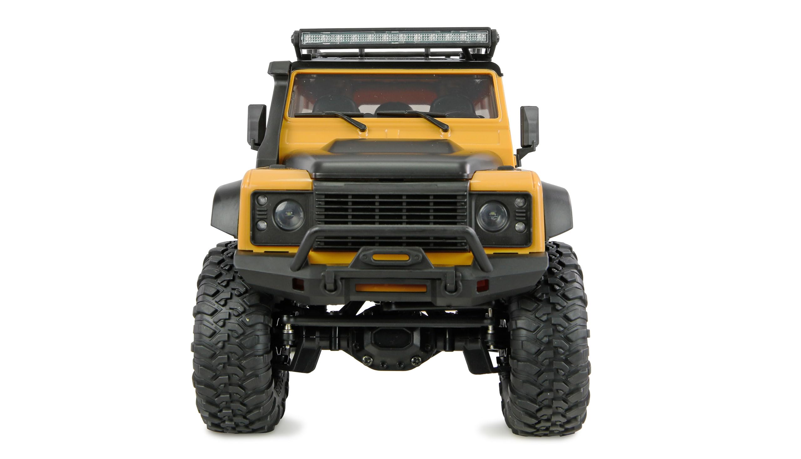 Amewi AMXRock Mini-D90 Scale Crawler 4WD 1:16 RTR żółty z pilotem zdalnego sterowania, akumulatorem, kablem do ładowania