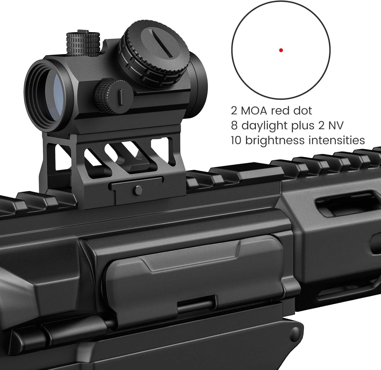 Feyachi 2MOA Red Dot Sight - V30 1x20mm Compact Red dot Optics with Motion Awake Low Profile and Absolute Co-Witness Mount, Flip Up Lens Covers and Anti Reflection Device