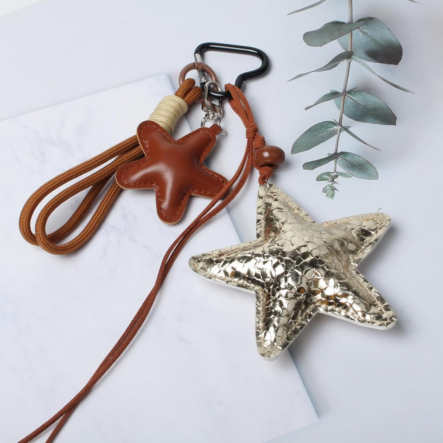 Keychain Bag Charms for Handbag Cute Accessory Gold Star Purse Hanging Ornament Backpack Charm image 2