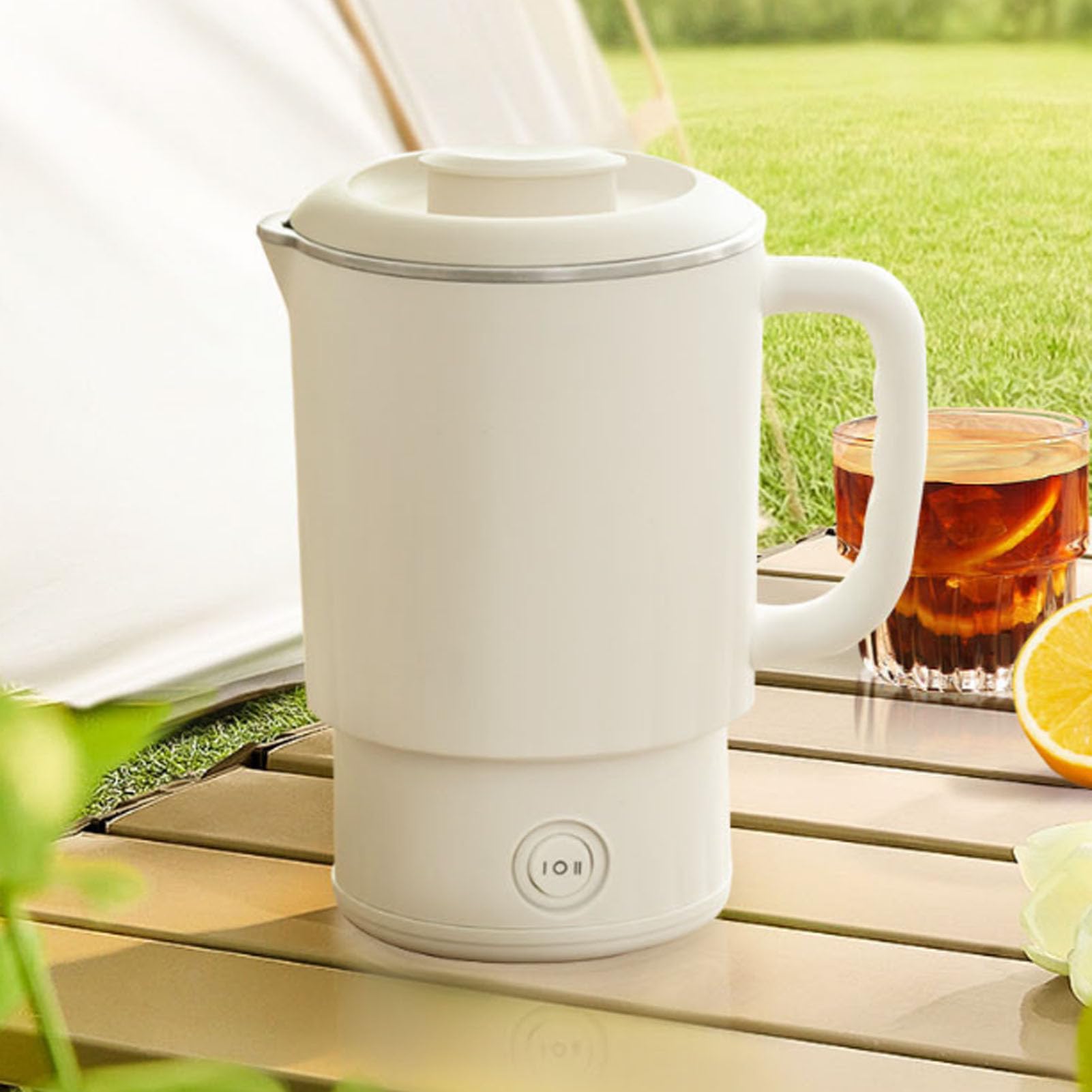 Bollitore Elettrico Portatile, Bollitore da tè da tè in Acciaio Inossidabile da 600 Ml con 2 Impostazioni a Temperatura, Ebollizione Rapida, Ideale per Viaggi, Campeggio, (Plug