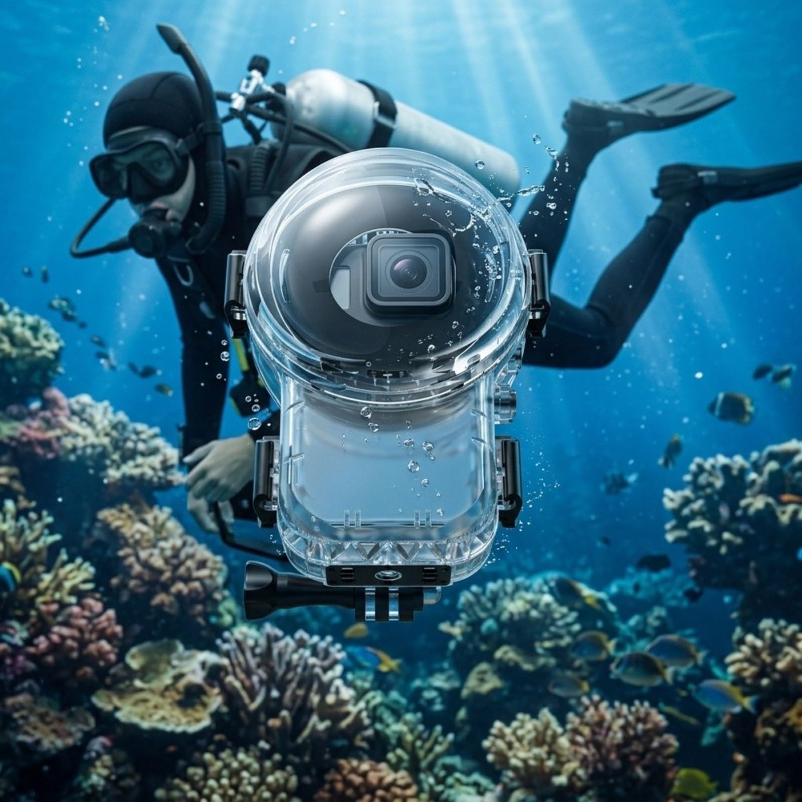 Boîtier de plongée étanche pour Insta360 X6, 60 m avec boîtier magnétique