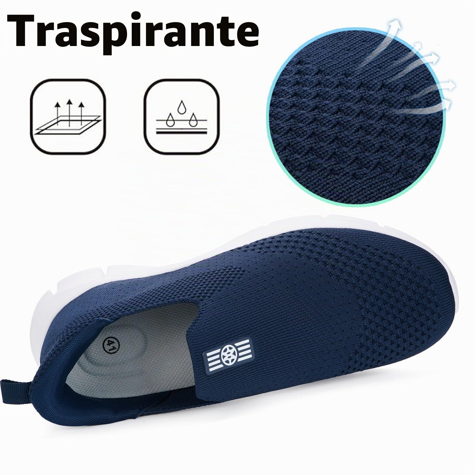 Gaatpot Knit Sneaker Donna Uomo Slips in Scarpe da Sportive | Scarpe da Camminata da Ginnastica Corsa Passeggio, Senza Lacci, Casual e Comode
