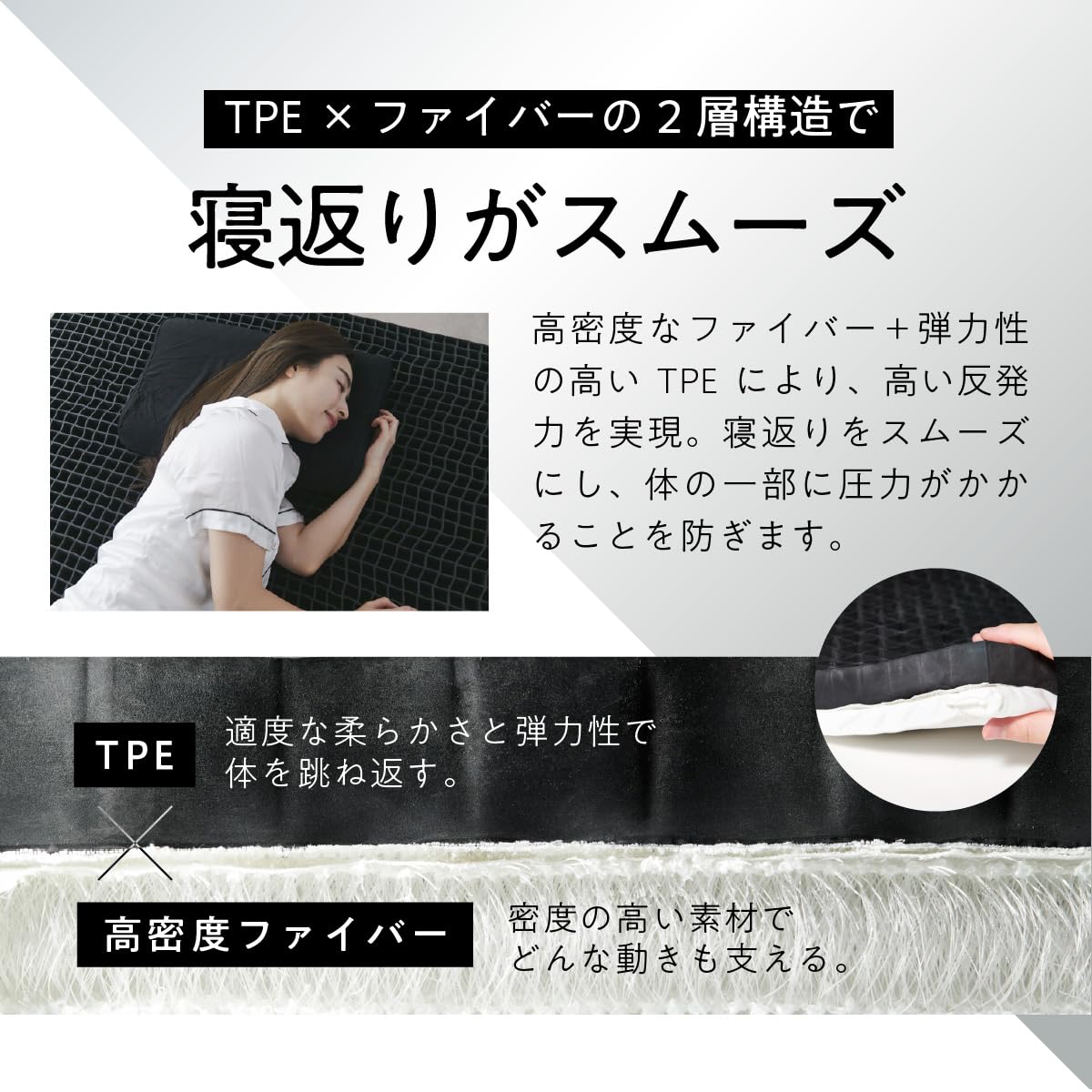 Amazon｜ヒツジのいらないマットレス 高反発 マットレス セミダブル 