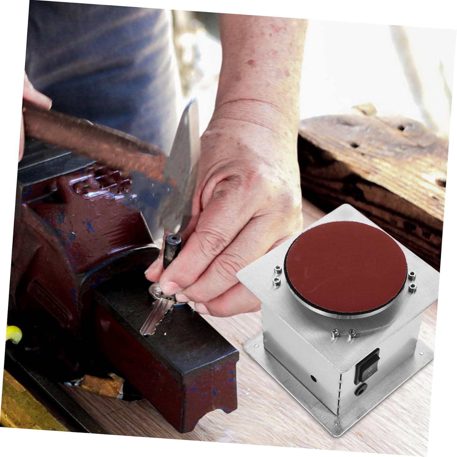 OSALADI Multipurpose Woodworking Sander Electric Belt Sander Mini Disc for Sanding and Polishing