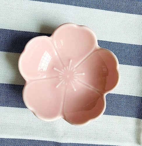 Miniatura 8 de FUYU 4 piezas Sakura en forma de cerámica condimentos platos especias ensalada soya sushi wasabi salsas tazones de inmersión, soportes para bolsas