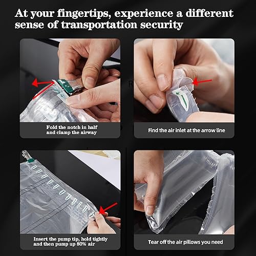 Miniatura 5 de Bolsas de aire de embalaje de 200 unidades para suministros de envío, relleno de caja, alternativa a los cacahuetes de embalaje para tamaño 3.54" x