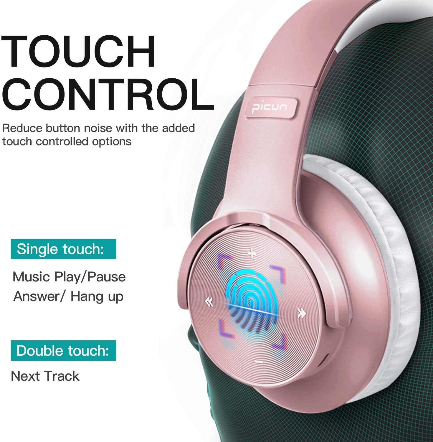 Wireless Headphones, Picun 40 Hours 