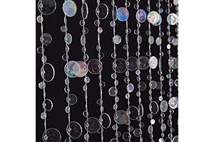 FlavorThings 3FTx6FT Faux Crystal Iridescent Acrylic Bubbles Beaded Curtain Doorway Curtains for...