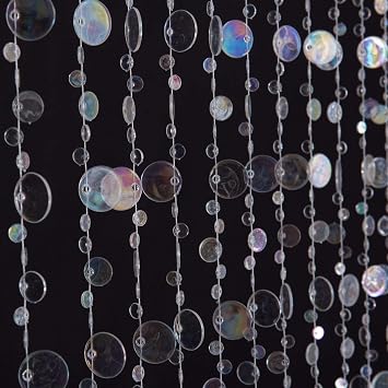 3FTx6FT Faux Crystal Iridescent Acrylic Bubbles Beaded Curtain Doorway Curtains for Room Divider Closet Party Wedding Kids Bedroom Backdrop Decoration
