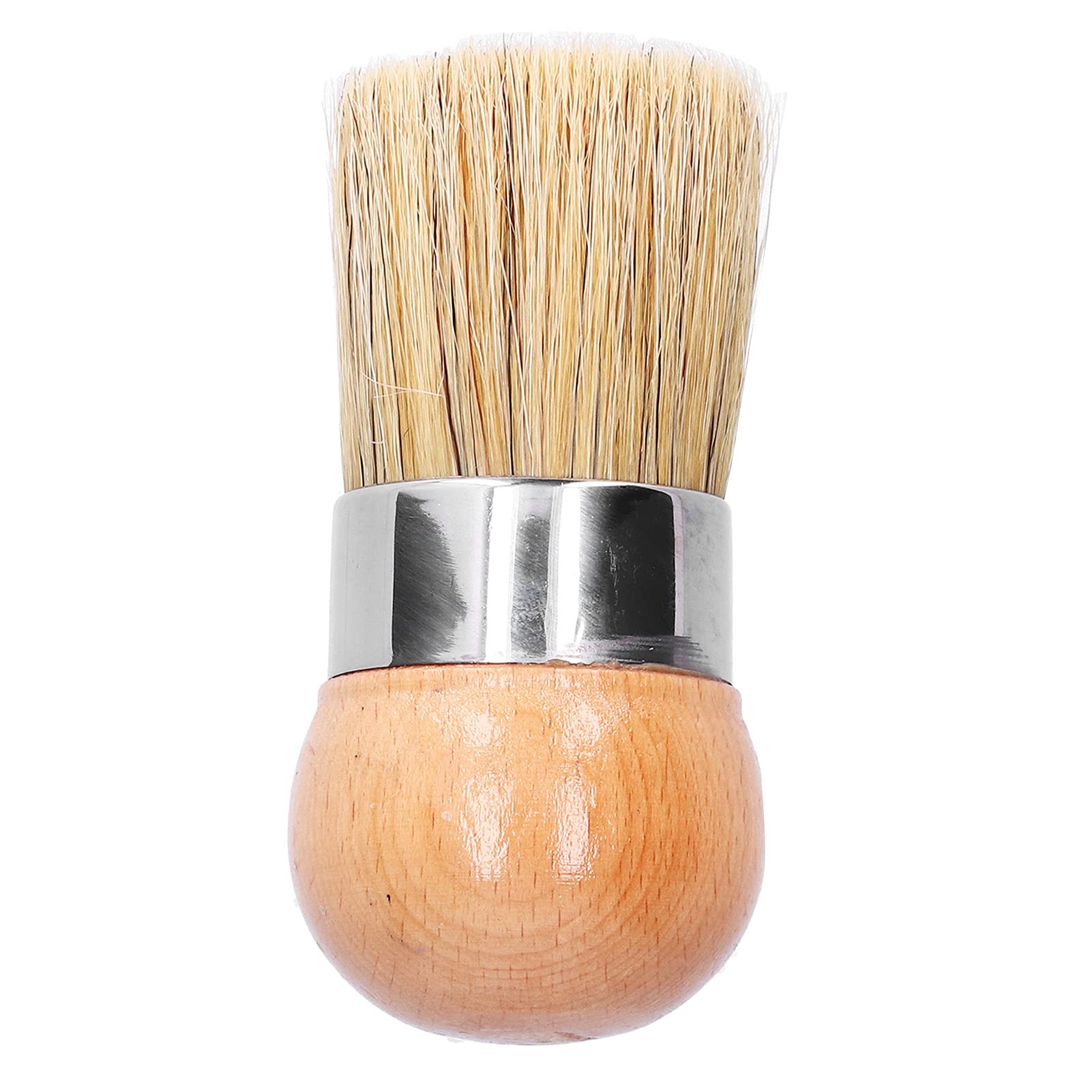 2 Inch Paint Wax Brush, 50mm Natural Bristles Round Chalk Paint Brush for Furniture Painting, Home Decor, Waxing, Glazing Pottery