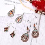 HOWAF 8 Paires Boucles d'oreilles Vintage Bohemian pour femmes femmes, Boucles de l'oreille Vintage Bohmian Boucles D'oreille Dangle Drop Pendentif Set Gypsy Boho Ceintures pour femmes Filles Bijoux cadeaux Accessoires