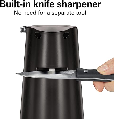 Miniatura 5 de Hamilton Beach Abrelatas eléctrico automático con palanca de corte desmontable fácil de limpiar, almacenamiento de cables, afilador de cuchillos,