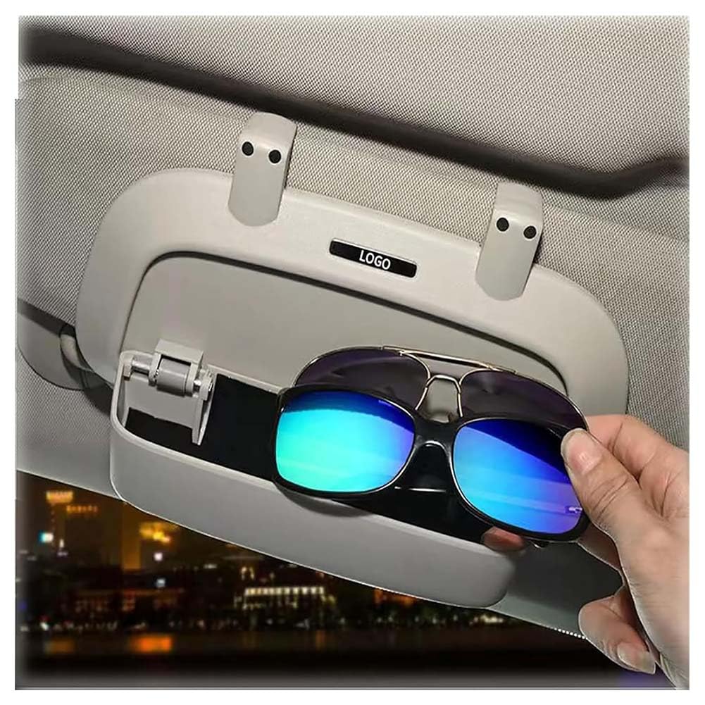 Scatola Portaoggetti Occhiali da Sole Auto per Nissan Micra 2013-2027, Porta Occhiali Parasole Scatola Portaoggetti Organizer Accessorio Interni,C/Grey