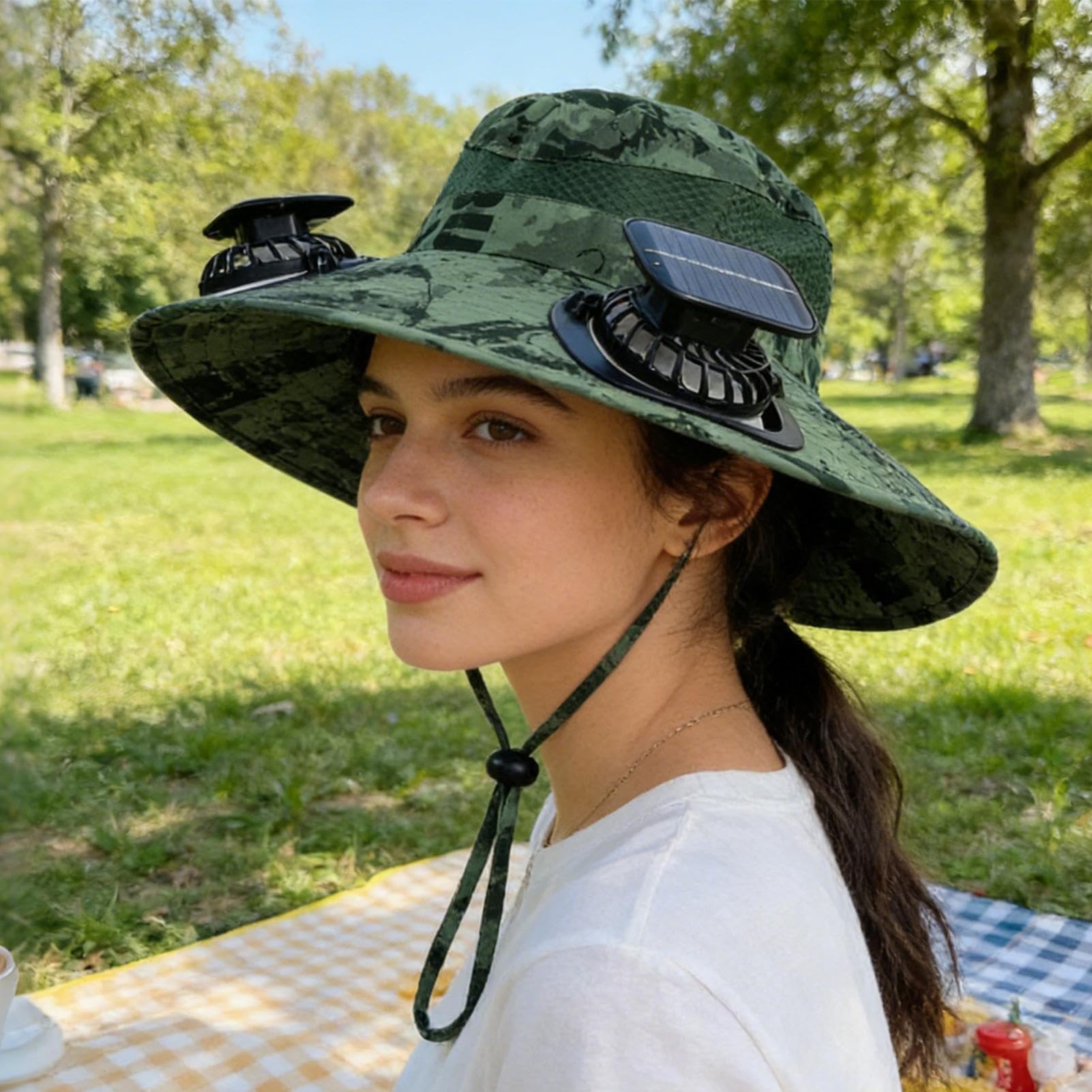 Sombrero de abanico para hombre, transpirable, para camping, camping, playa, verano, golfistas, viajes, pesca, senderismo, deportes, conciertos, parque, ciclismo