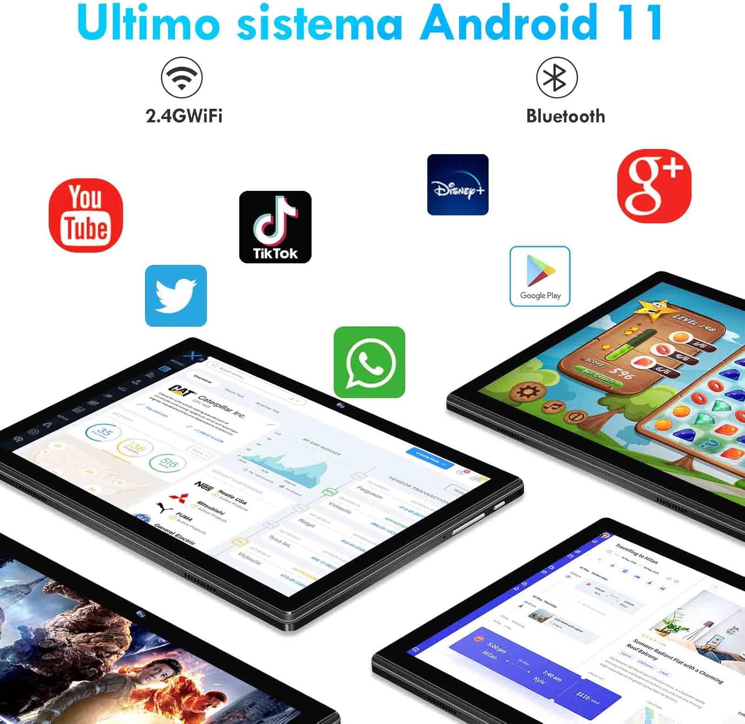 OVZIOCO K18 Tablet PC 10.1 pollici Android 11 Tablet PC 2023, 64GB di archiviazione, doppia fotocamera da 2MP + 8MP, WiFi, Bluetooth, GPS, supporto esteso da 256GB, display IPS (nero) OVZIOCO K18 Tablet PC 10.1 pollici Android 11 Tablet PC 2023, 64GB di archiviazione, doppia fotocamera da 2MP + 8MP, WiFi, Bluetooth, GPS, supporto esteso da 256GB, display IPS (nero)