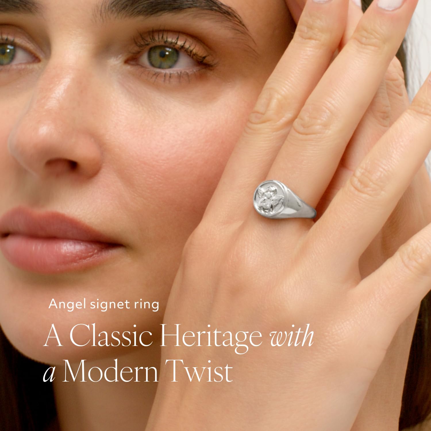 Anillo de oro grueso apilable para mujeres y hombres, querubín de ángel de la guarda, resistente al deslustre, acero inoxidable chapado en oro de 18 quilates, tamaño 3, 4, 5, 6, 7, 8, 9, 10, 2