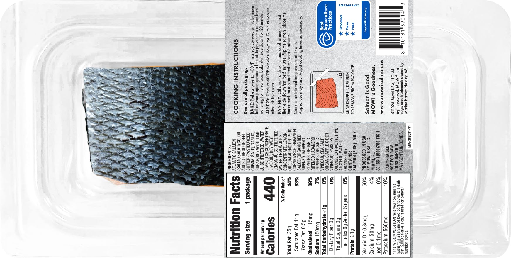 MOWI Atlantic Salmon Garlic Herb Butter 6oz Fresh Never Frozen — view 3