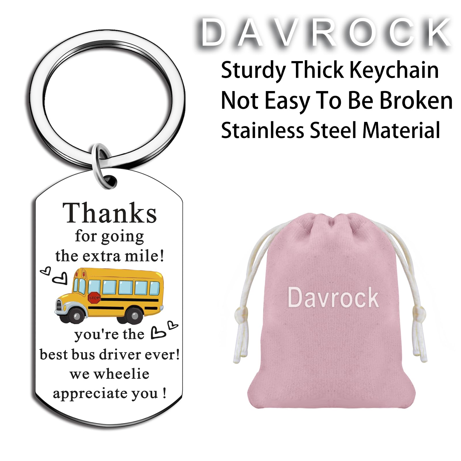 School Bus Driver Gifts Bus Driver Appreciation Gifts Valentine Gift Thank You Keychain Birthday Thanksgiving Day Christmas Stocking Stuffers Birthday Gift Retirement Custodian Appreciation Gift