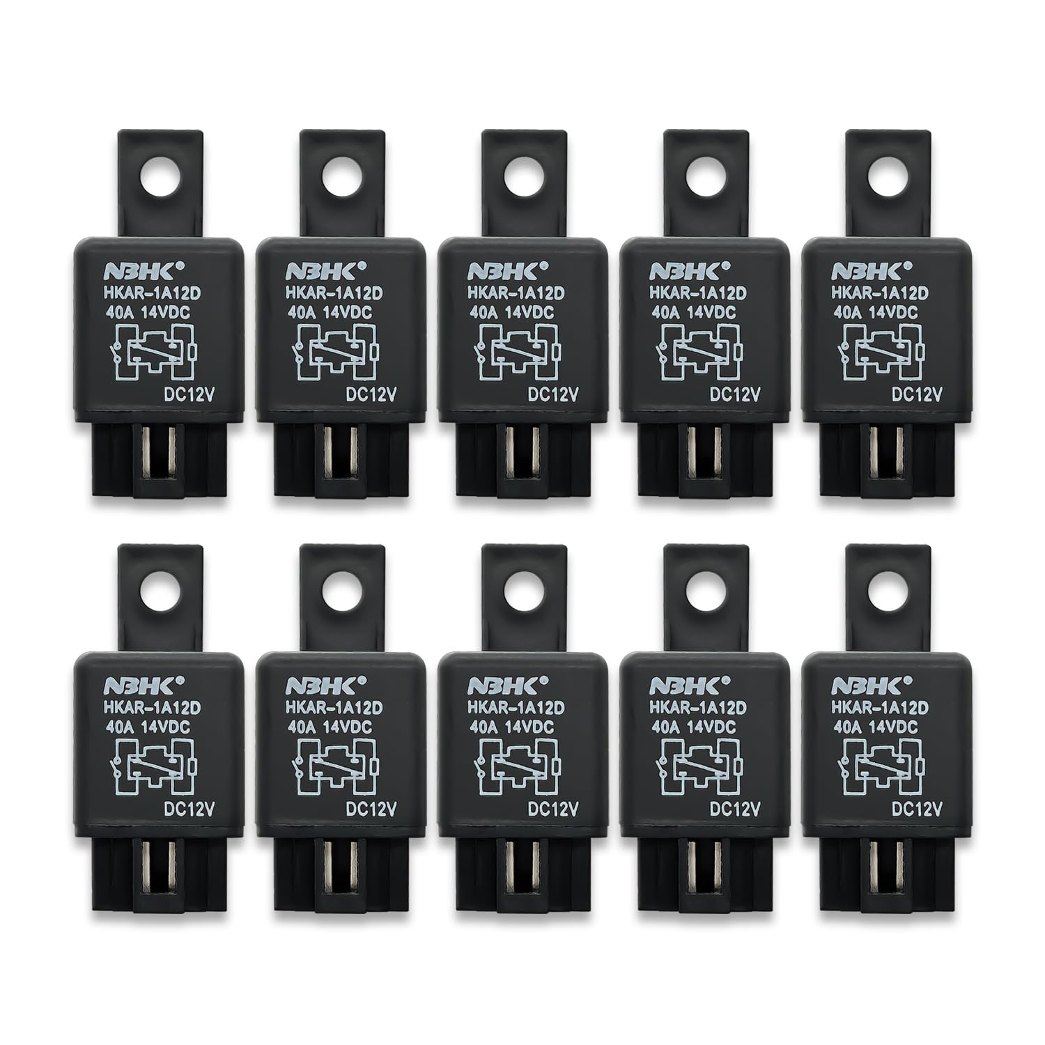 DAMA Relay SPST 4 Pin 40A Multi Purpose Universal Replacement for Car Truck Van Motorcycle Boat (10)