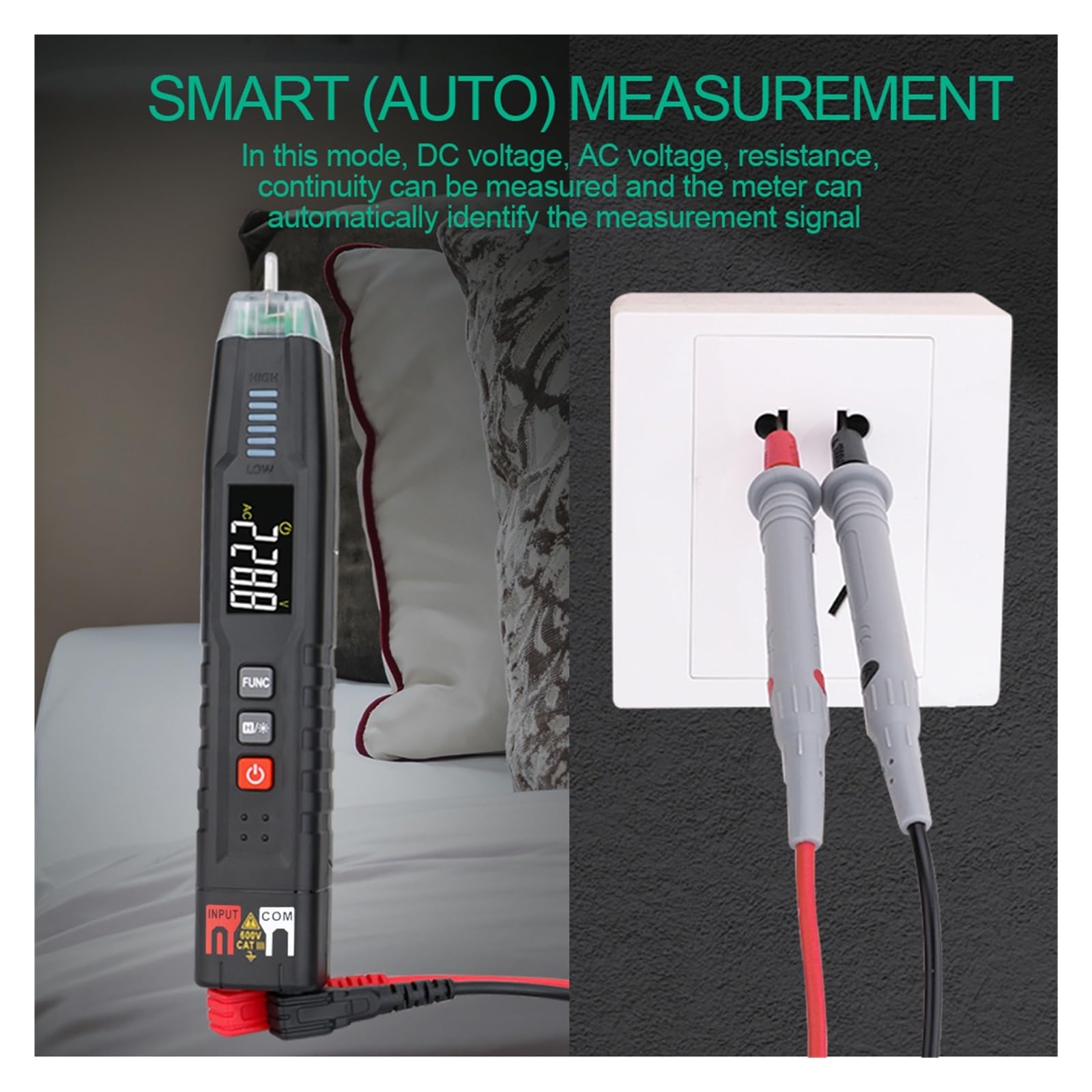 Inteligentne Pióro Multimetr Cyfrowy True Auto Zakres DC AC Woltomierz NCV Tester Sekwencji Faz Bezpieczny, Praktyczny, DokłAdny