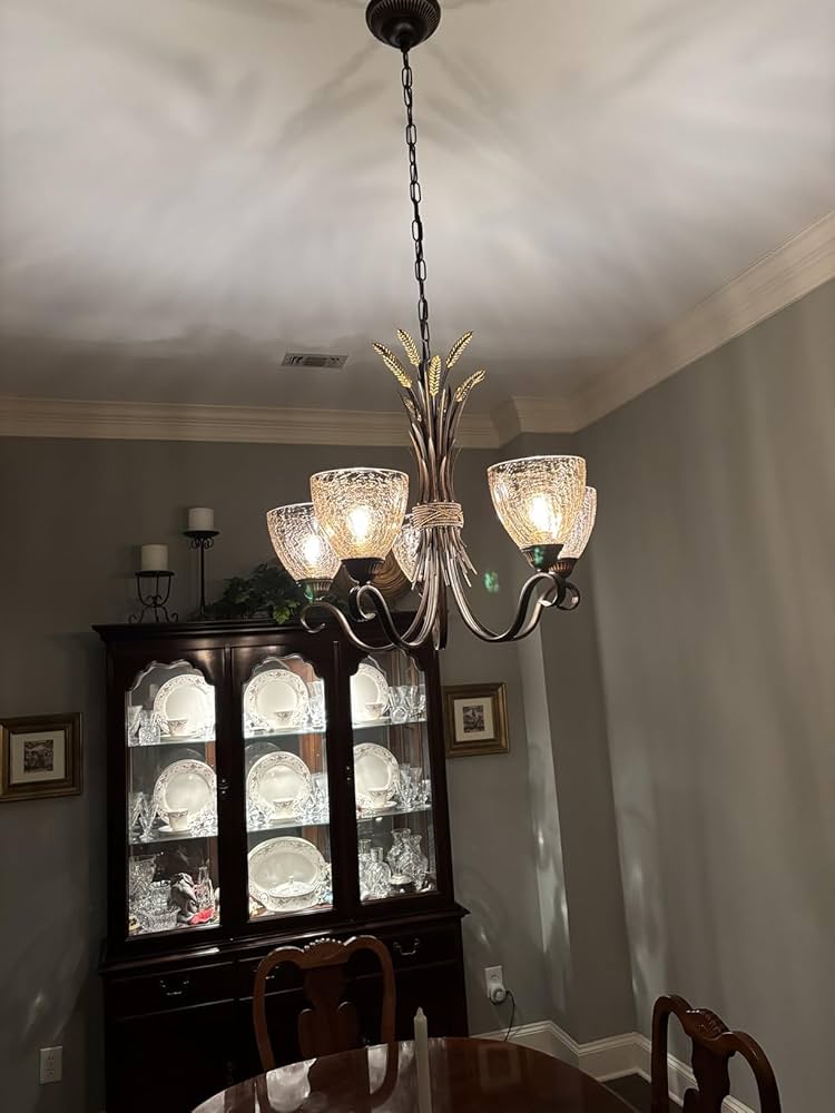 GoldSwift 3 Pack Clear Amber Crackle Bell Shade Glass Lamp