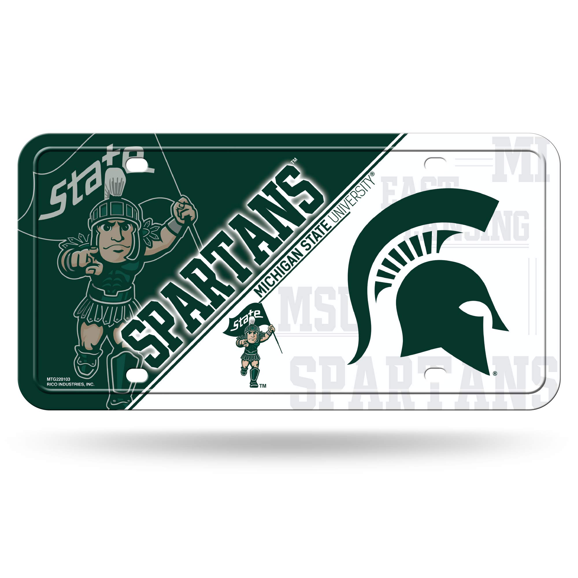 Rico Industries NCAA Michigan State Spartans Metal License Plate Tag