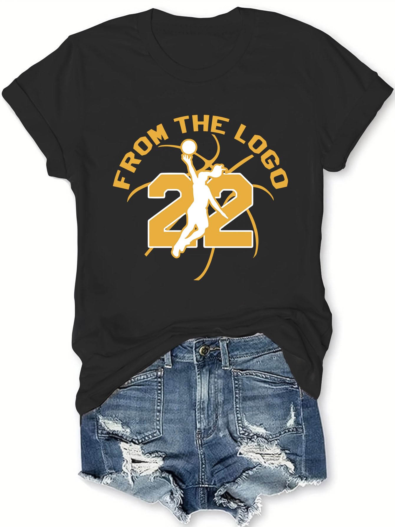The Logo 22 Women's Basketball Lover T-Shirt - Number 22 Tee - Short Sleeve Top