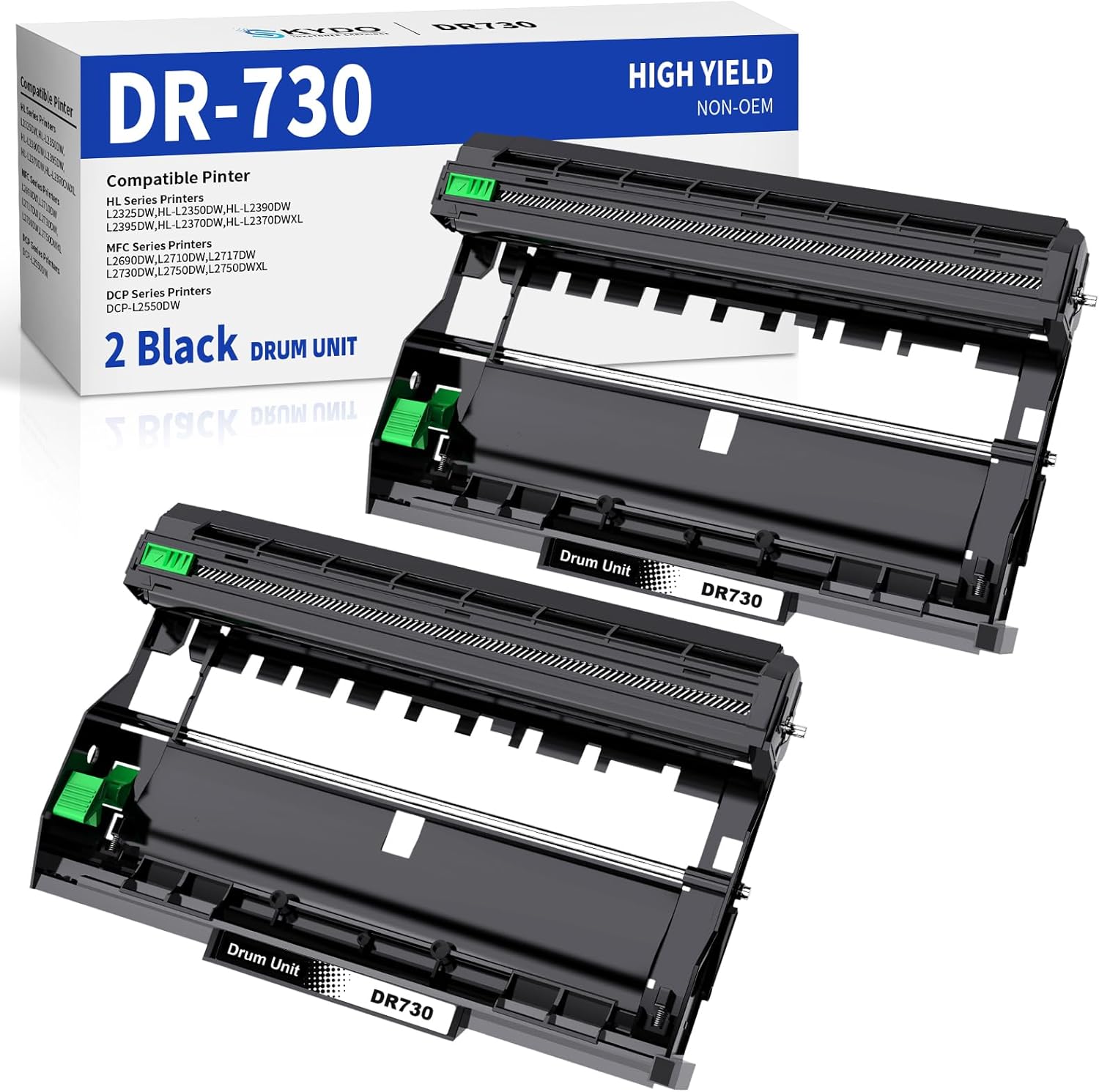Compatible Drum Unit for DR730 to Use with MFC-L2710DW MFC-L2750DW HL-L2395DW HL-L2370DW HL-L2350DW HL-L2390DW DCP-L2550DW Printer (2 Pack, NOT Toner)