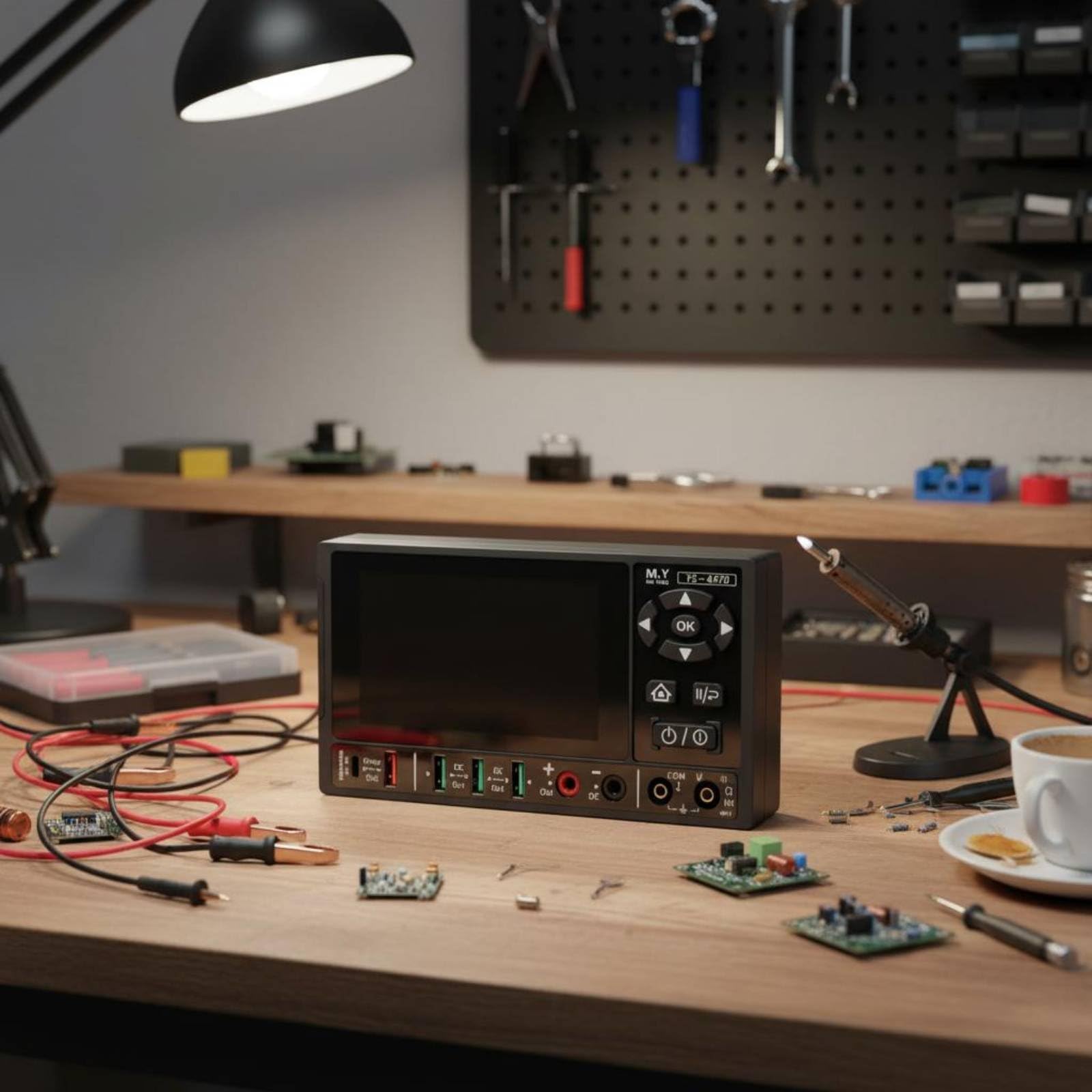 Amagogo Multimetro di Precisione Tester Elettrico Misuratore Amperaggio Rivelatore Potenziale con Schermo Ampio Chiavi di Controllo per Test Rapidi Materiale