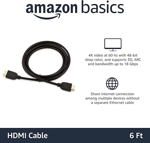 Miniatura 2 de Tienda Basics Cable HDMI de alta velocidad 6 pies