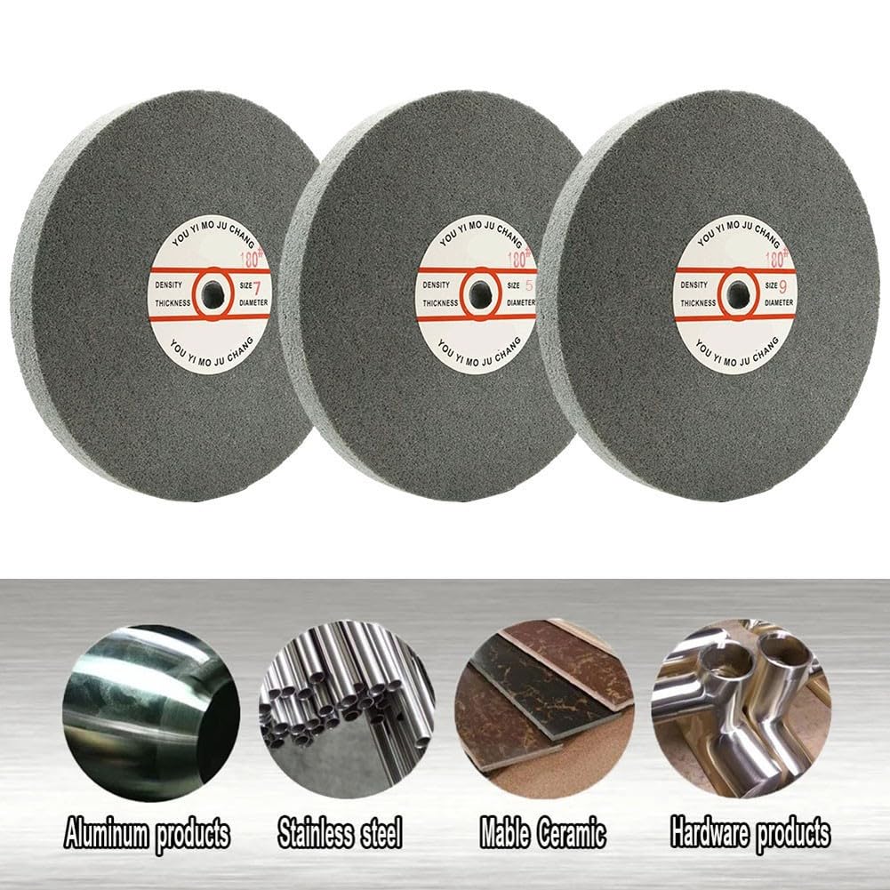 10 inch Polishing Wheel Nylon Fiber Deburring Tool for Grinder Efficiently Removes Burrs and Scratches from Metal Surfaces (5P)