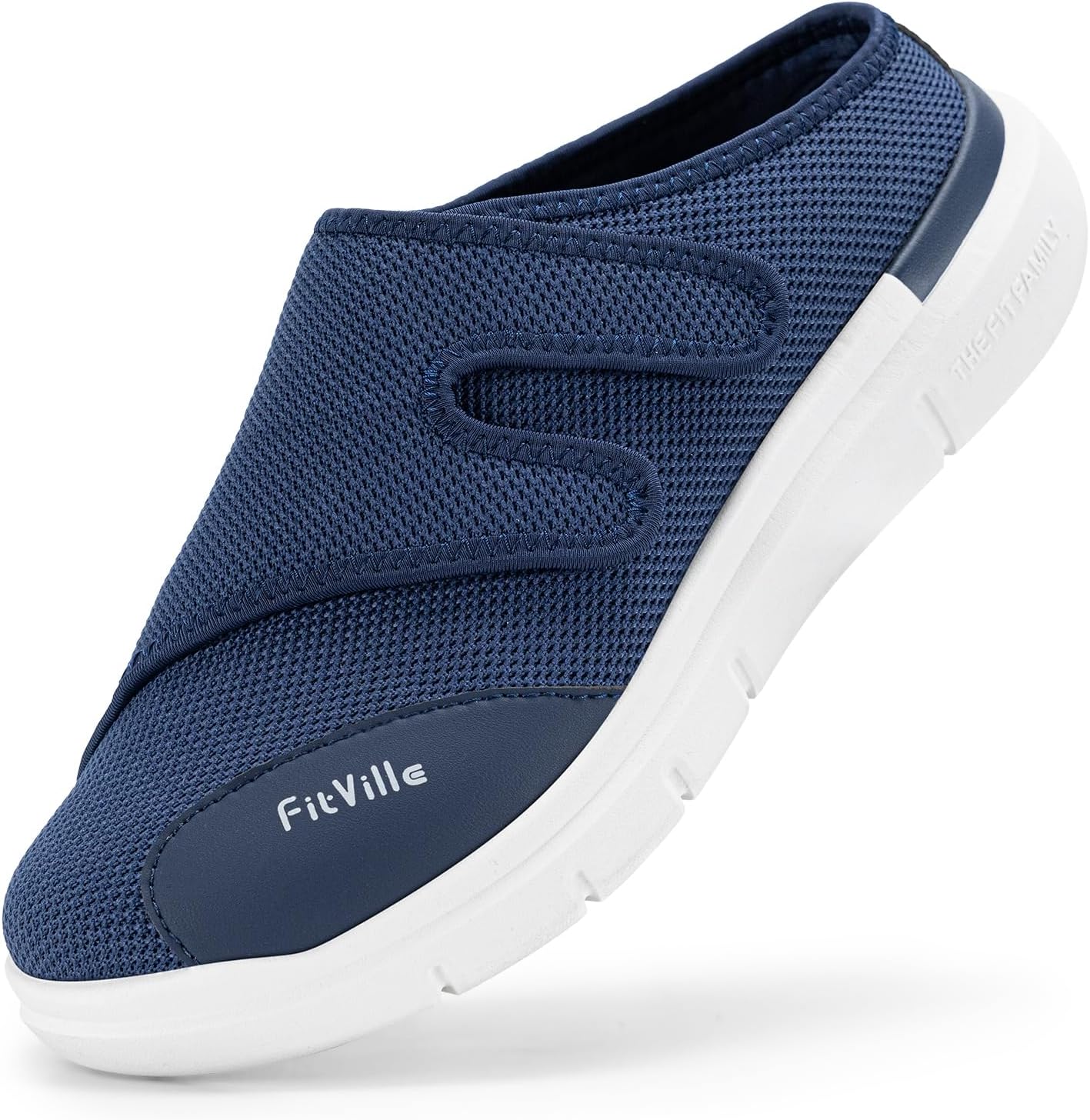 FitVilleDiabetic Shoes for Men Slip-On Mules for Swollen Feet Extra Wide Adjustable Clogs Walking Shoes for Plantar Fasciitis Indoors Outdoors