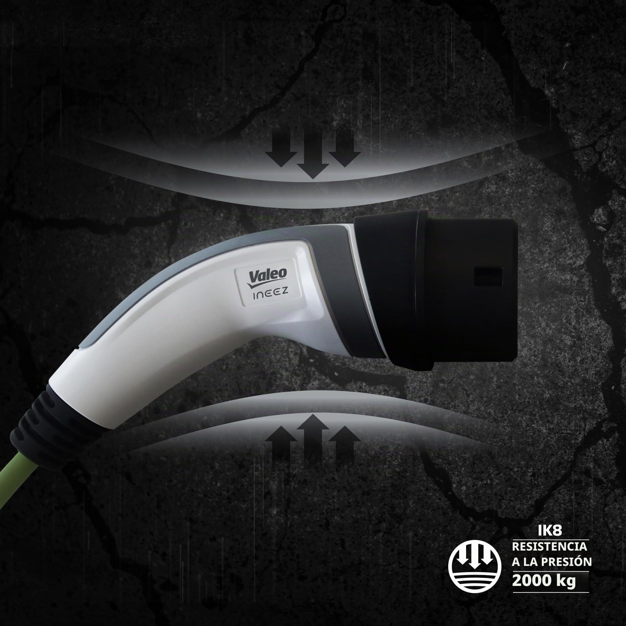 Valeo Ineez - 652103 - Cable de Carga para vehículos eléctricos o híbridos enchufables con Bolsa de Transporte - Tipo 2 a Tipo 2-7,4 kW - 5 Metros