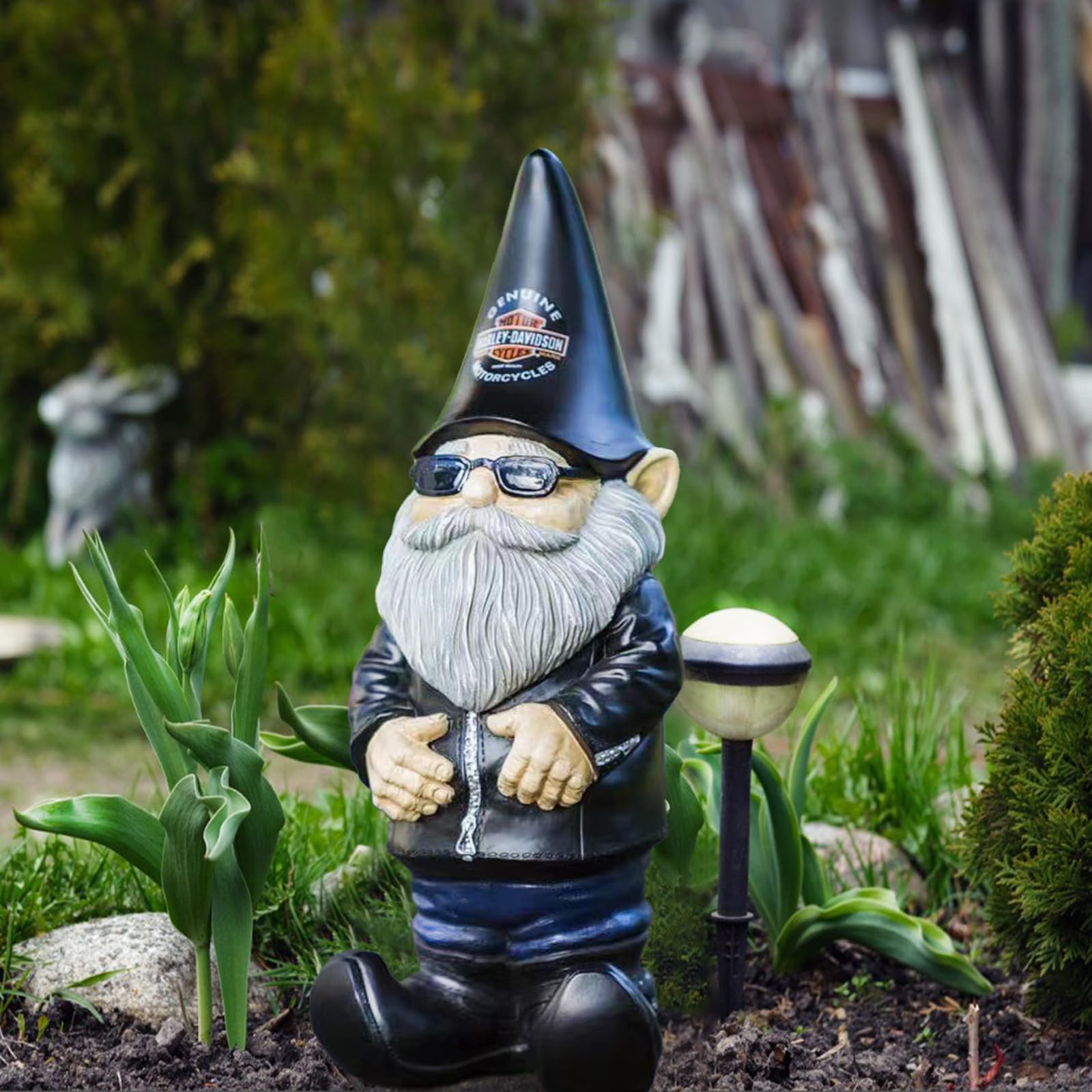 1 Piezas Jardín Gnomo de Moto, Gnomo de Jardín Resina, Gnomo Divertido Jardin, Decoraciones de Jardín, para Decorar Jardines, Mesas de Comedor, Fiestas