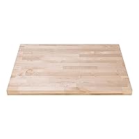 Vista 10 de DuraSteel Mesa de madera maciza, encimera de bloque de carnicero de 24 x 24 pulgadas, tabla de cortar de madera de losa de arce natural para mesa