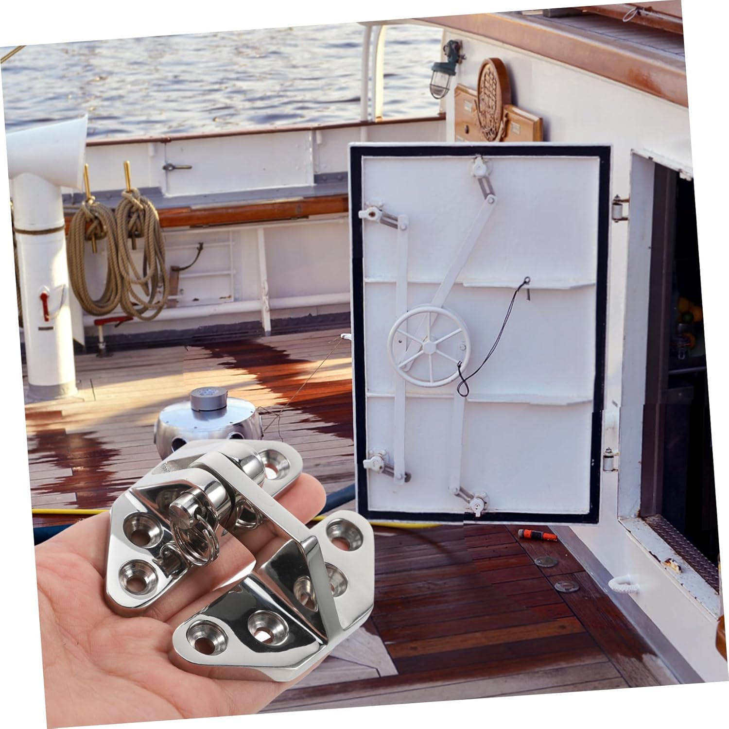 Healifty 2pcs Grade Stainless Steel Hatch Hinges Heavy Duty Boat Door Hardware for Deck Cabinets Easy Installation Secure and