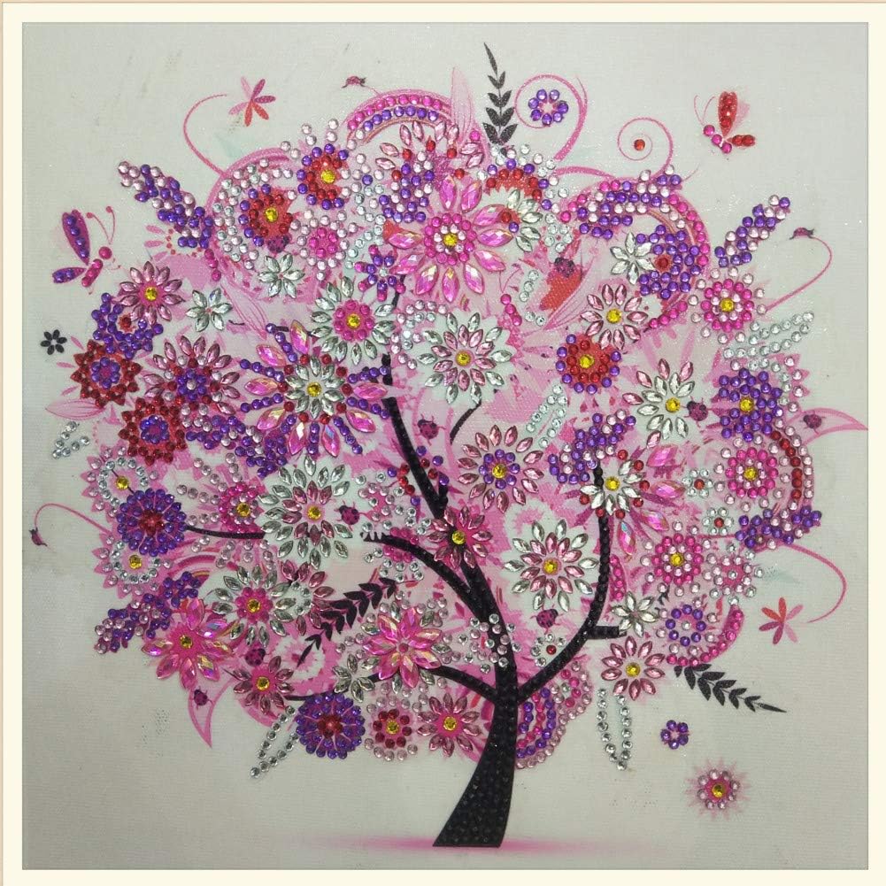ABEUTY 4 Packs Set Diamond-Painting DIY 5D Special Shape Rhinestones, Four Seasons Tree & Tree of Life, Partial Drill Crystal Diamond Art Kits