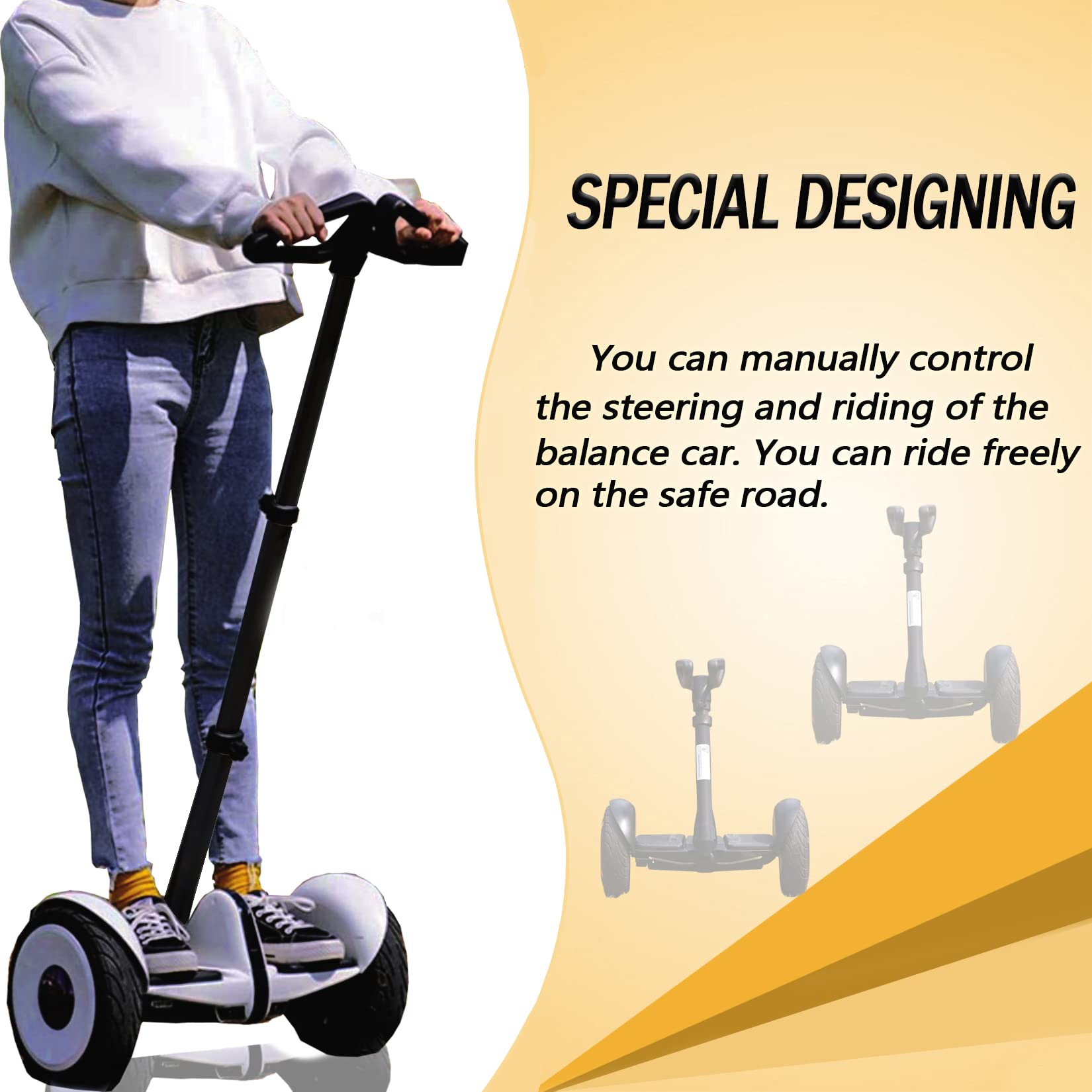 FEC Poignée de guidon réglable, relâchement de la pression au genou, pour hoverboard Segway Ninebot miniPRO miniLite S Self Balance (guidon uniquement) (Noir -A1)